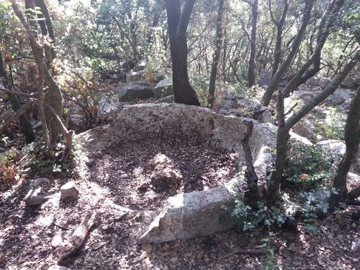 חורבת כוכים. בין האלונים מסתתרים שרידים של ישוב ביזנטי